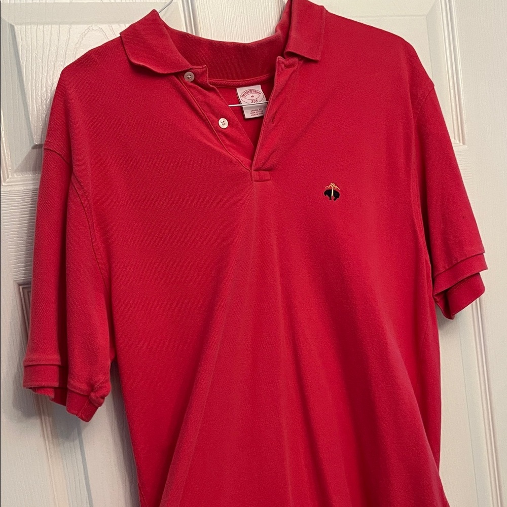 Brooks Brothers Red Short-Sleeve Polo with Embroidered Crest